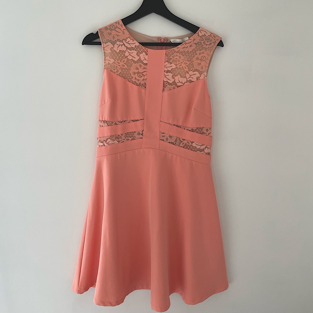 INA coral lace mini dress NWT
